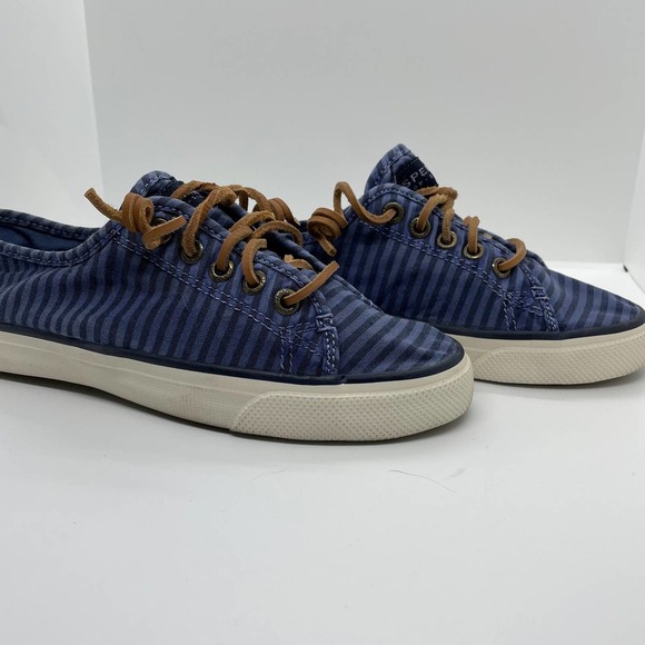 Sperry Women's Seacoast Stripe Sneaker Blue 6.5 - Picture 3 of 9